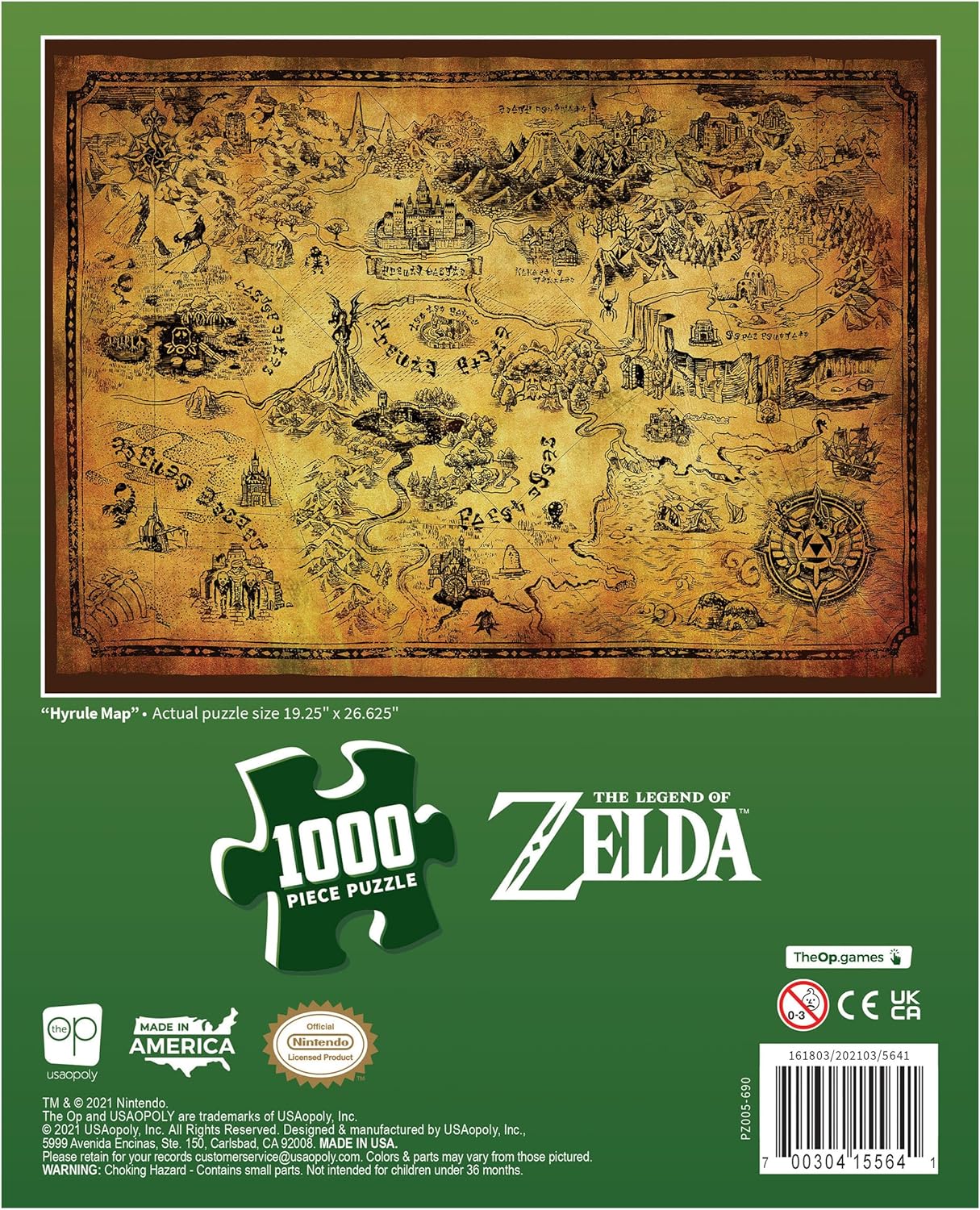 The Legend of Zelda Hyrule Map 1000-Piece Jigsaw Puzzle – Official Nintendo Licensed NEW