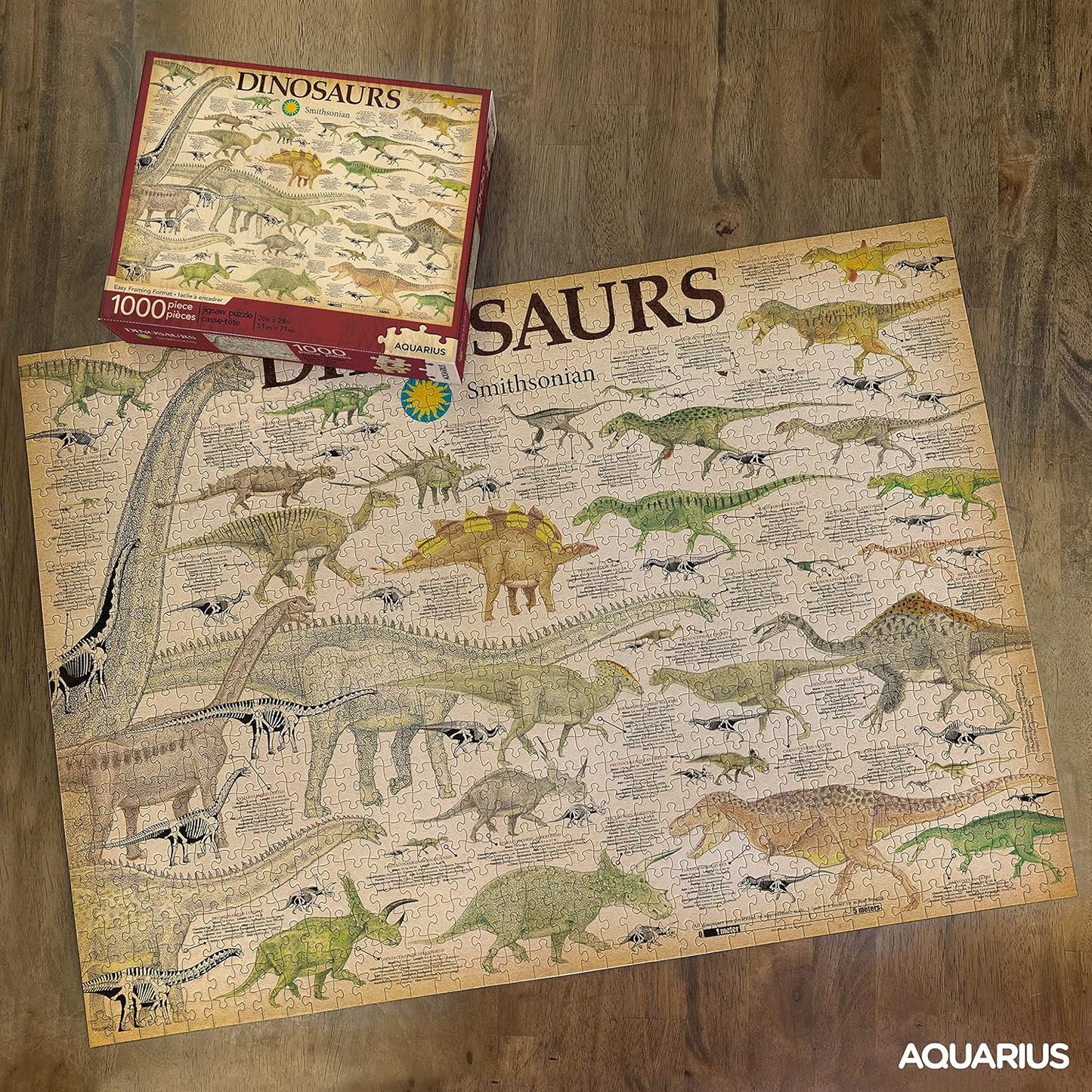 Smithsonian Dinosaurs 1000-Piece Jigsaw Puzzle Aquarius NEW