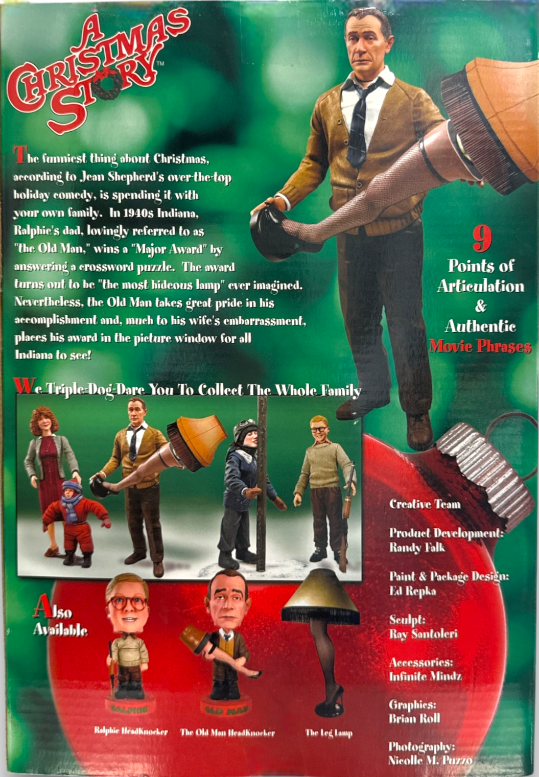 A Christmas Story 12" Action Figure -The Old Man & Leg Lamp Push Button Figure