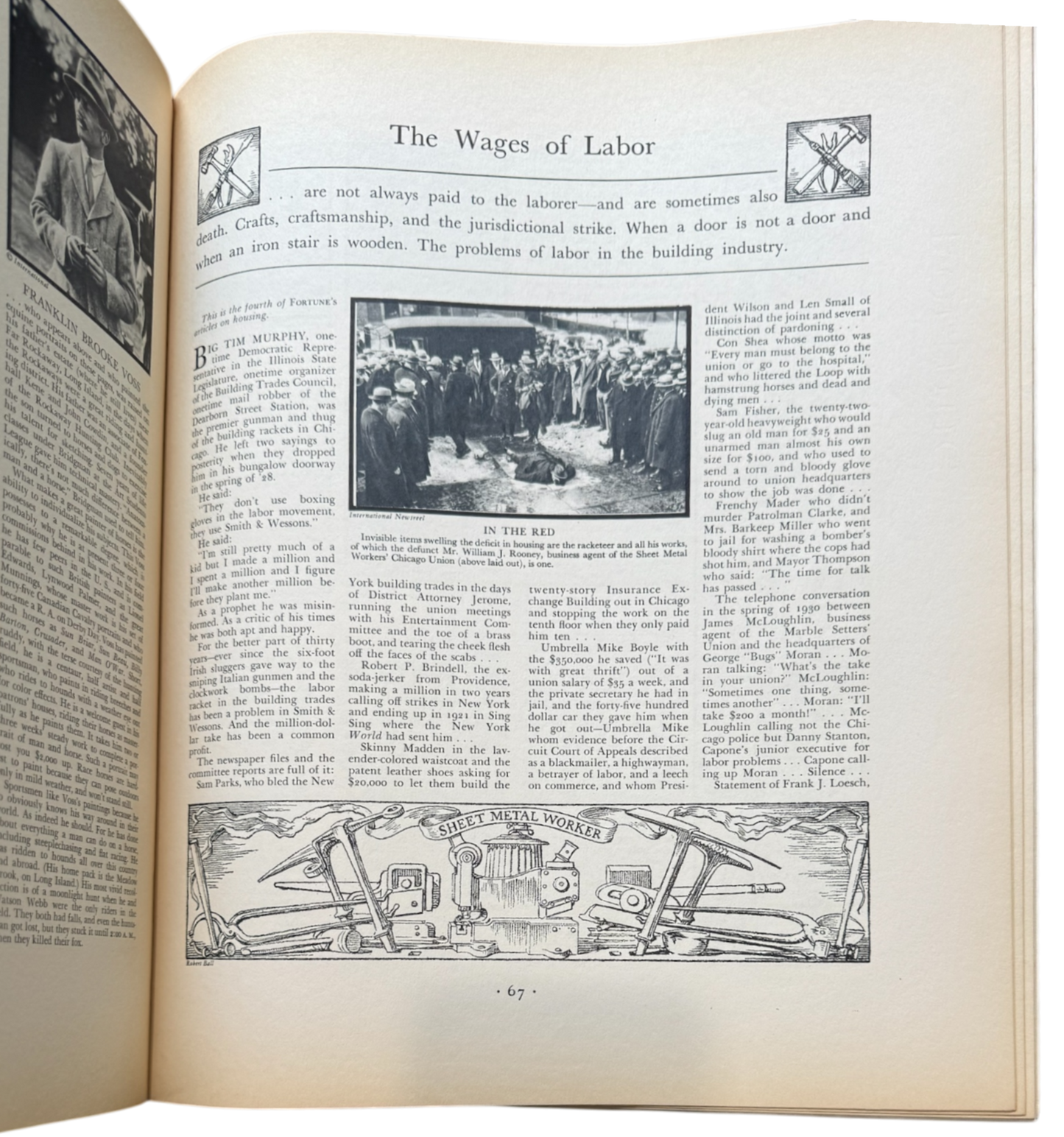 Fortune Magazine–May 1932–Art by Constantin Alajalov–Feat: Articles on Prohibition, Mussolini's Ships +