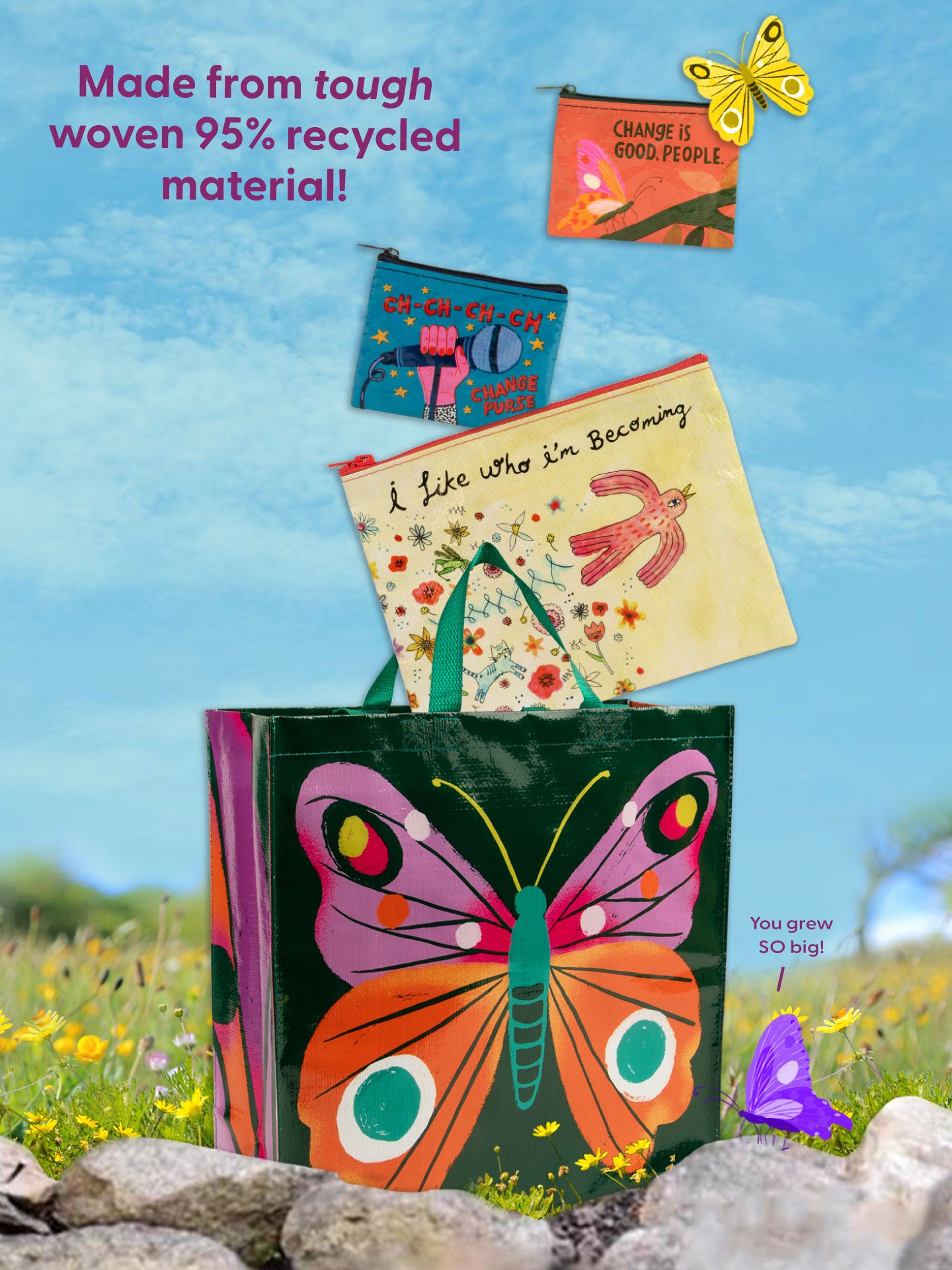 Diver - Swimmer - Shopper Tote - 15"h x 16"w x 6"d - Made From 95% Recycled Material
