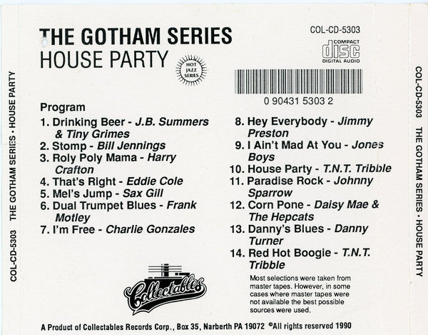 Gotham House Party CD Compilation - Various Artists CD