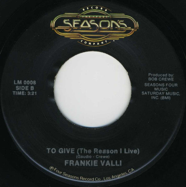Frankie Valli – Can't Take My Eyes Off You / To Give (The Reason I Live (New & Mint Condition)