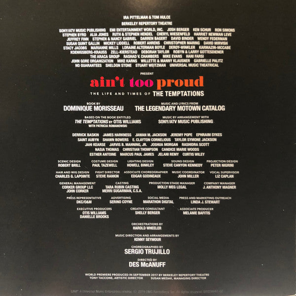 Ain’t Too Proud-The Life and Times of The Temptations CD Original Broadway Cast Recording