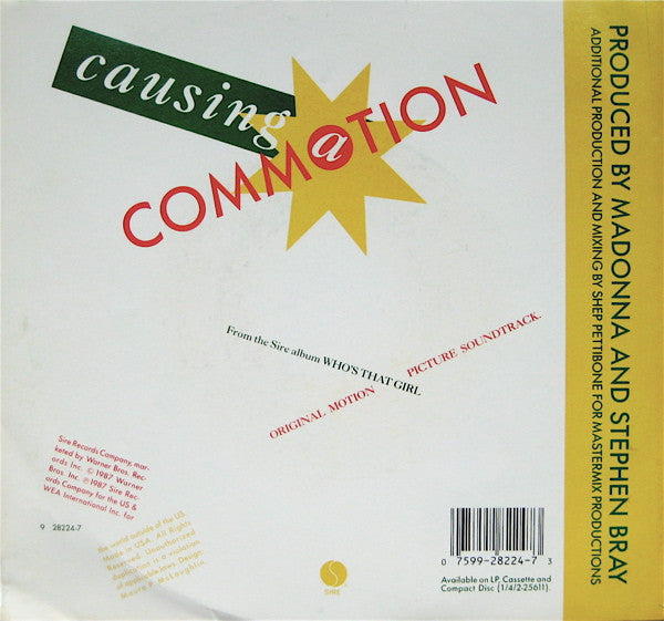 Madonna - Causing A Commotion Comotion (Silver Screen 7" Single Mix) - Causing A Commotion (Movie House Edit) New