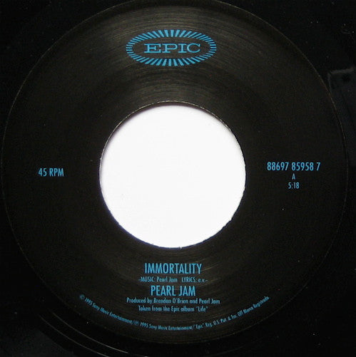 Pearl Jam - Immortality B/W The Frogs - Rearviewmirror (Brand New)