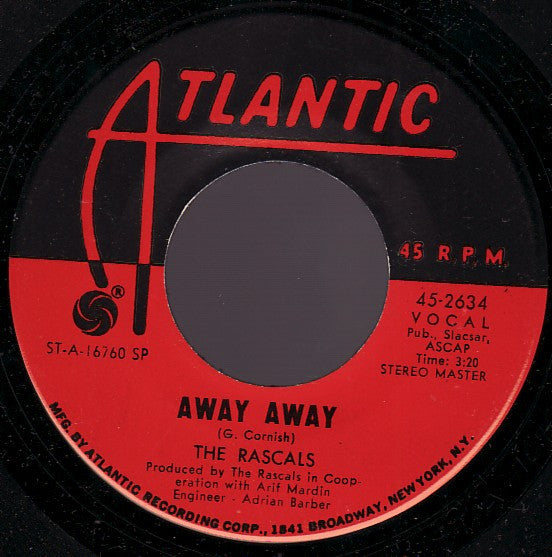 The Rascals - See B/W Away Away 7" Single Brand New in Picture Sleeve
