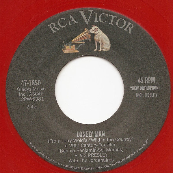 Elvis Presley – Surrender /Lonely Man Red Virgin Vinyl In Original Picture Sleeve 7" Single (New)