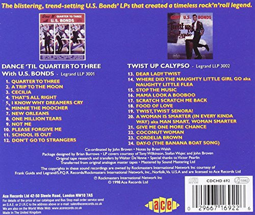 🎷 Gary US Bonds-Dance 'Till Quarter To Three / Twist Up Calypso Ace Records UK New & Mint