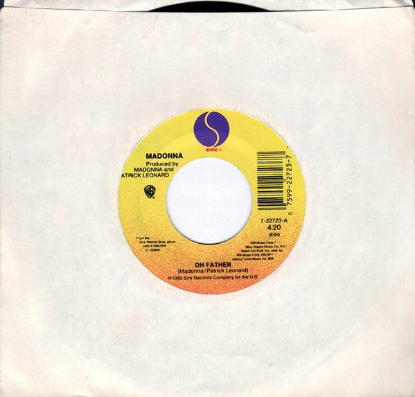Madonna – Oh Father B/W Pray For Spanish - 7" Single Vinyl Record (New)