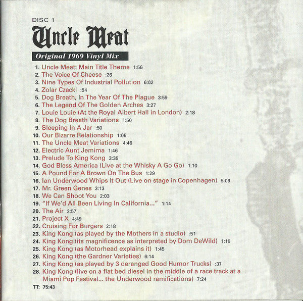 Frank Zappa / The Mothers โ Meat Light: The Uncle Meat Project/Object Audio Documentary (3-CD) NEW