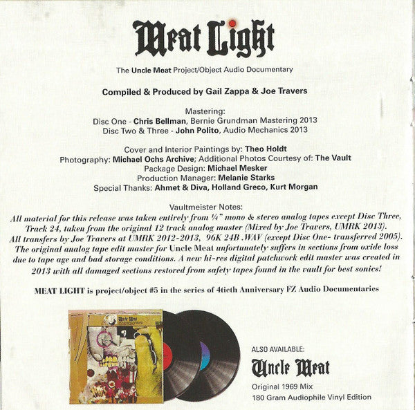 Frank Zappa / The Mothers โ Meat Light: The Uncle Meat Project/Object Audio Documentary (3-CD) NEW