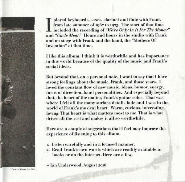 Frank Zappa / The Mothers โ Meat Light: The Uncle Meat Project/Object Audio Documentary (3-CD) NEW