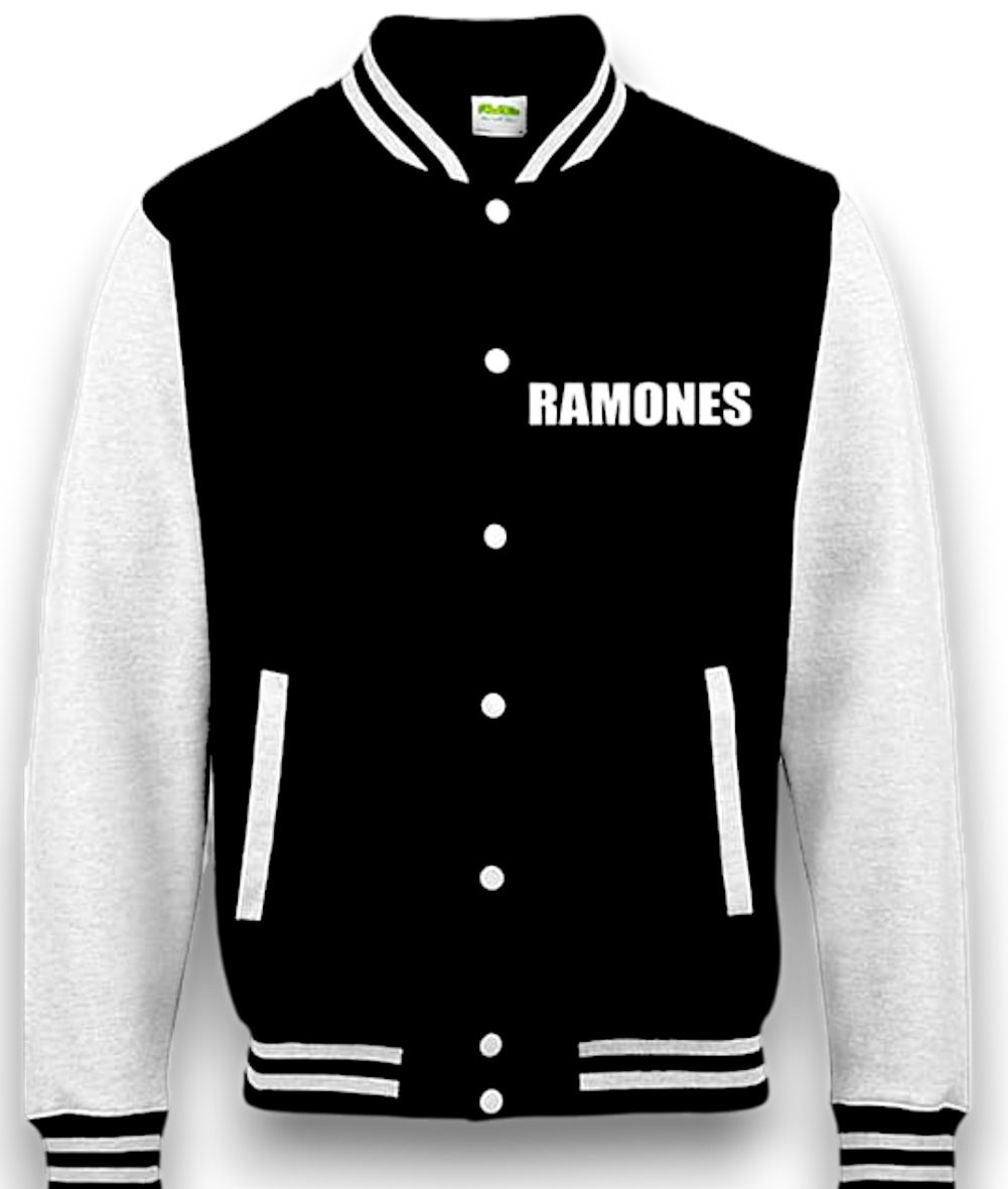 Ramones - Presidential Seal - Varsity Sweatshirt Jacket - Black & White - Imported Rock Off UK