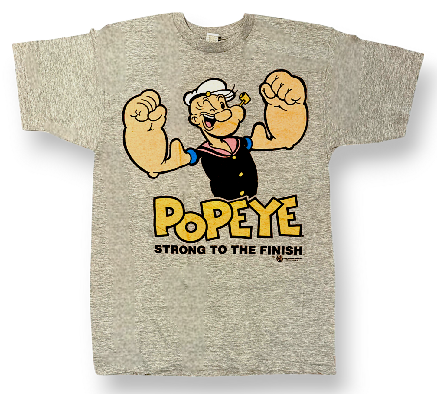 Popeye – T-Shirt Strong To The End - The Sailor Man - Retro Style (Brand New) 100% Cotton (Officially Licensed)