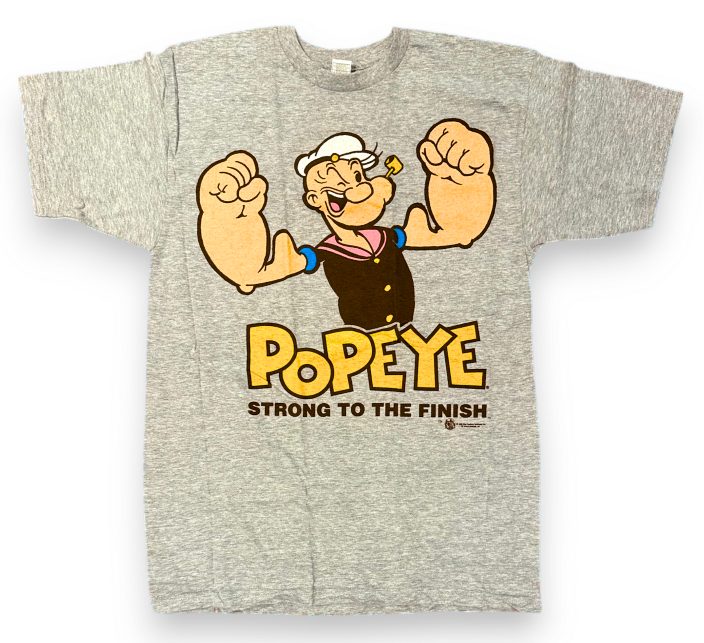 Popeye – T-Shirt Strong To The End - The Sailor Man - Retro Style (Brand New) 100% Cotton (Officially Licensed)
