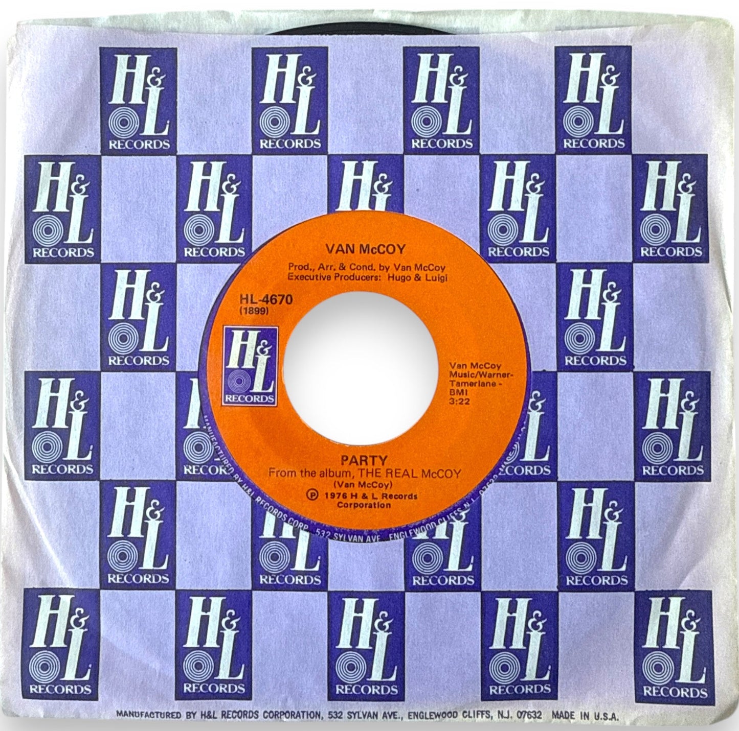 Van McCoy – Party / The Disco Kid (7" Vinyl Single) H & L Records NEW