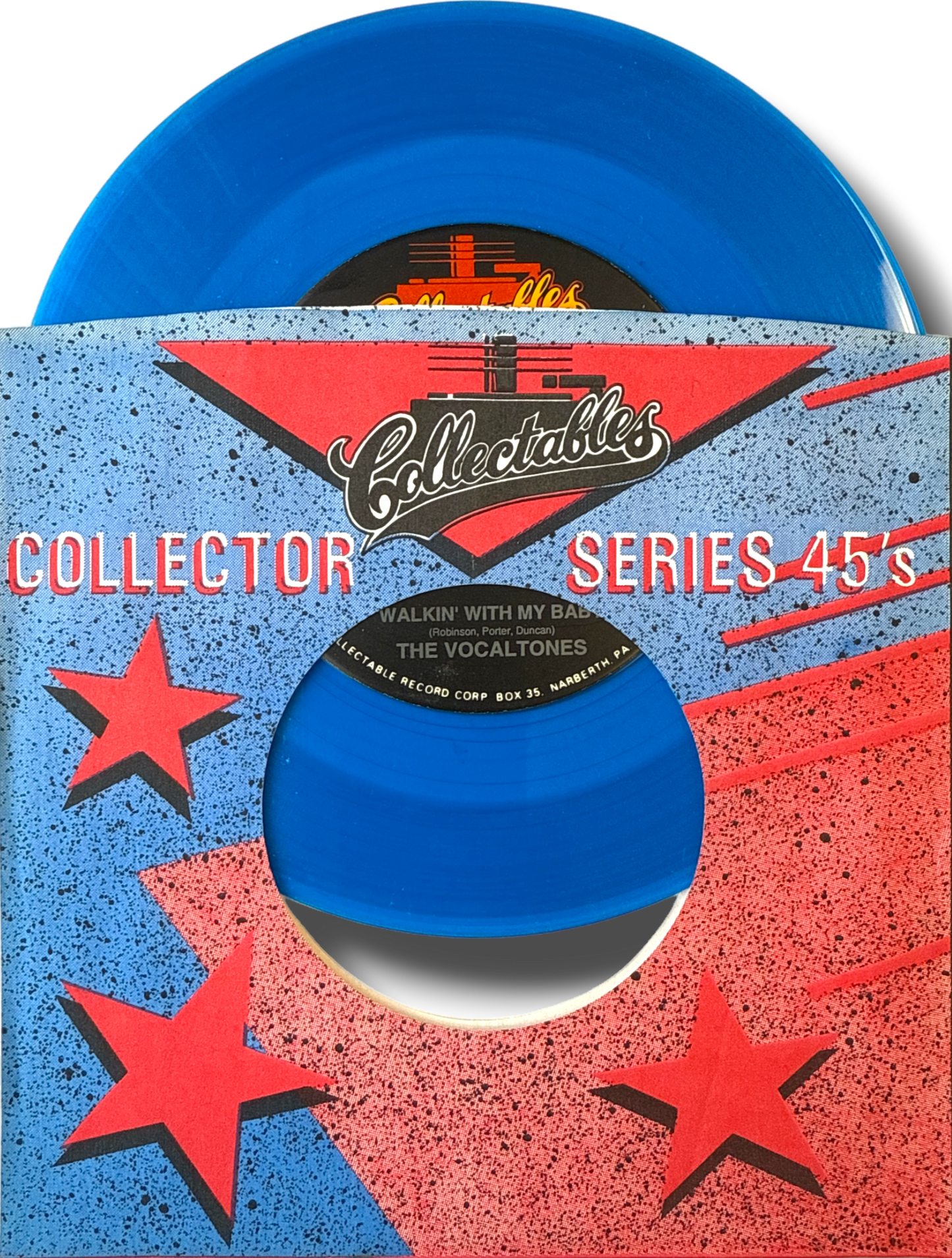 The Vocaltones – "Walkin' With My Baby" / "Wanna Lee" – 7" 45 RPM Vinyl Single (Blue Vinyl Reissue)