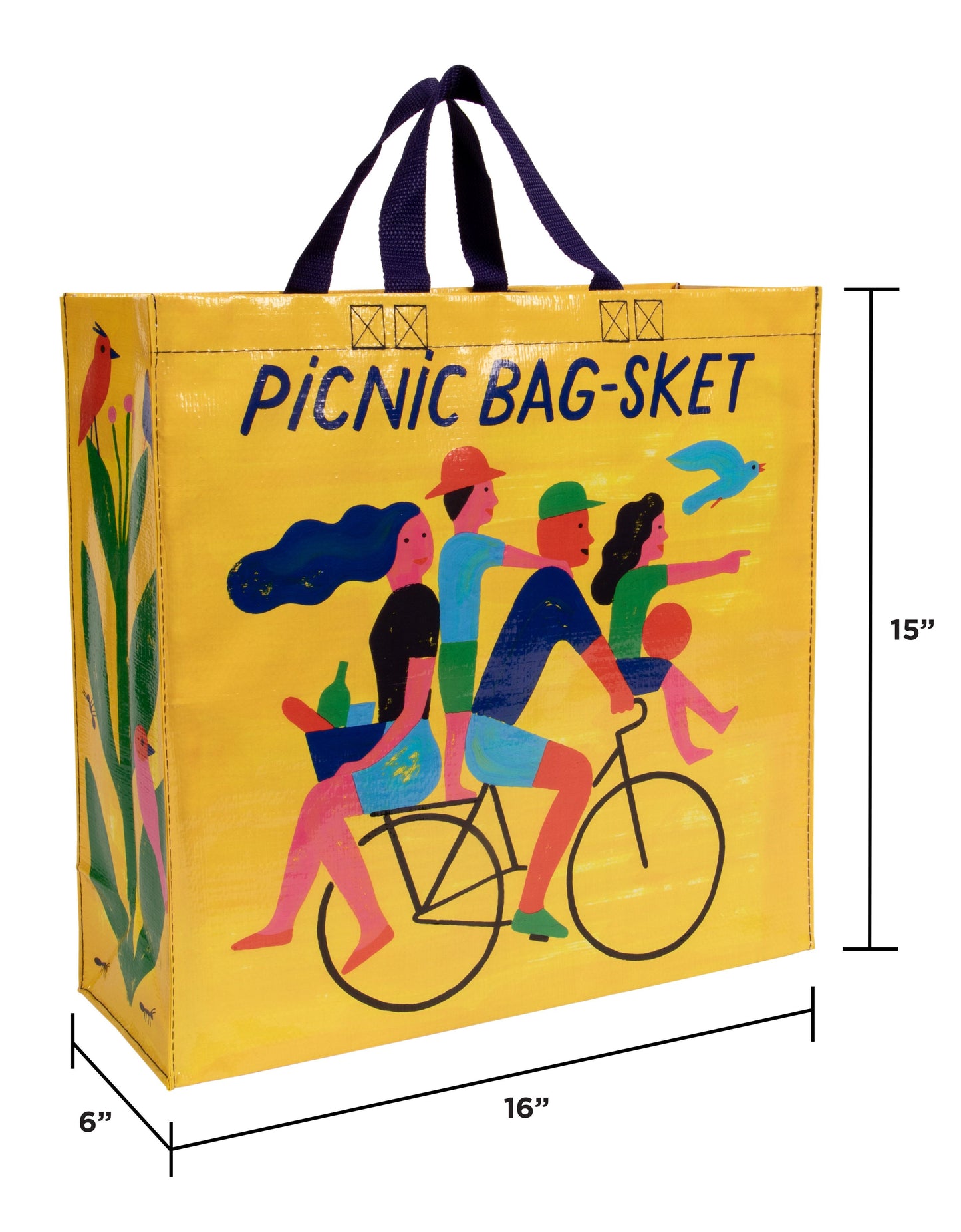 Picnic Bag-Sket - Shopper Tote - 15"h x 16"w x 6"d - Made From 95% Post Consumer Material