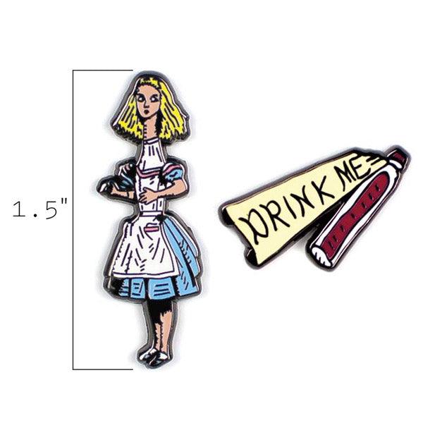š Alice in Wonderland - Pin Set Of 2 - Enamel & Metal š