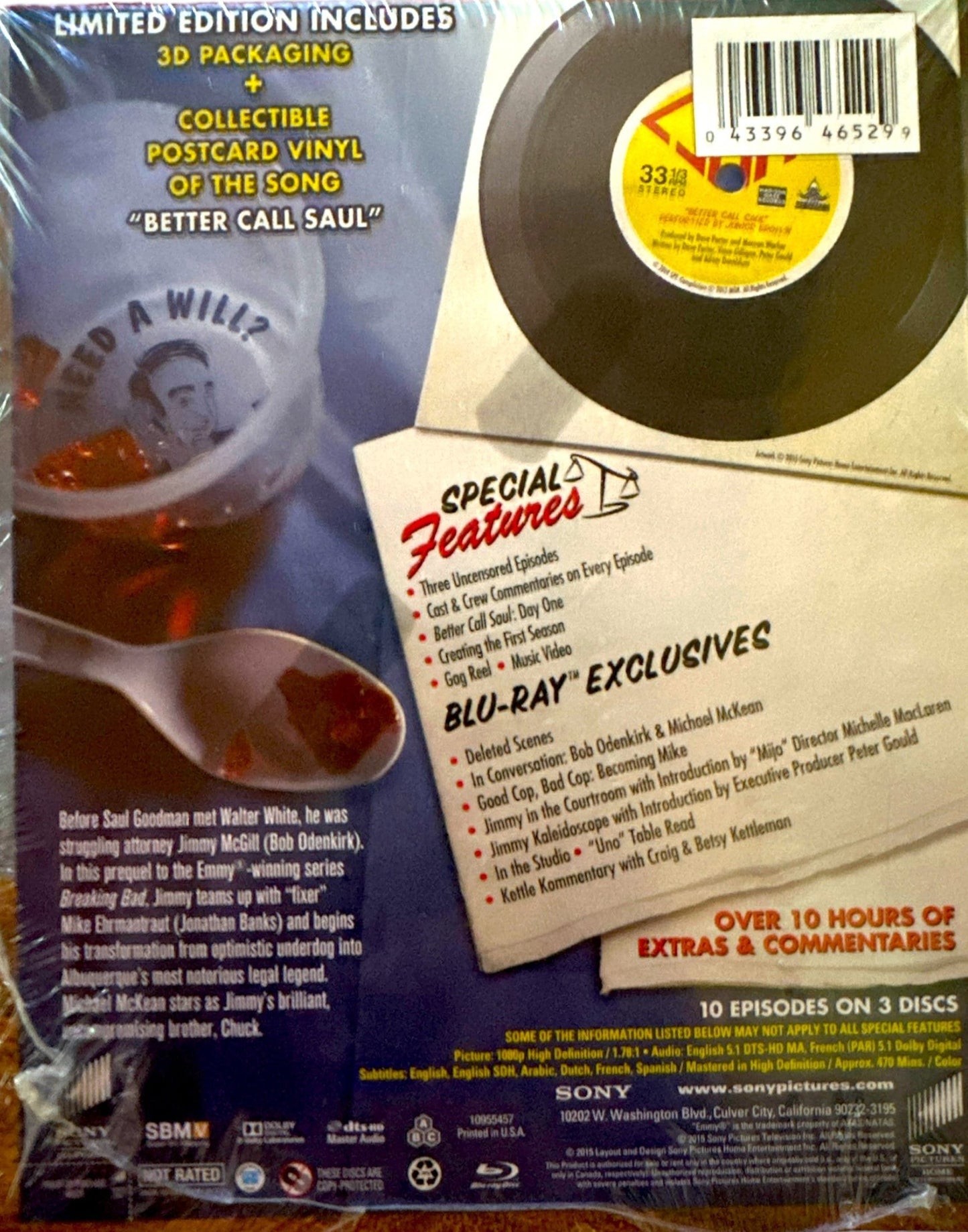 Better Call Saul - Season One Blu-ray + Digital Limited Collectors Edition Lenticular Cover