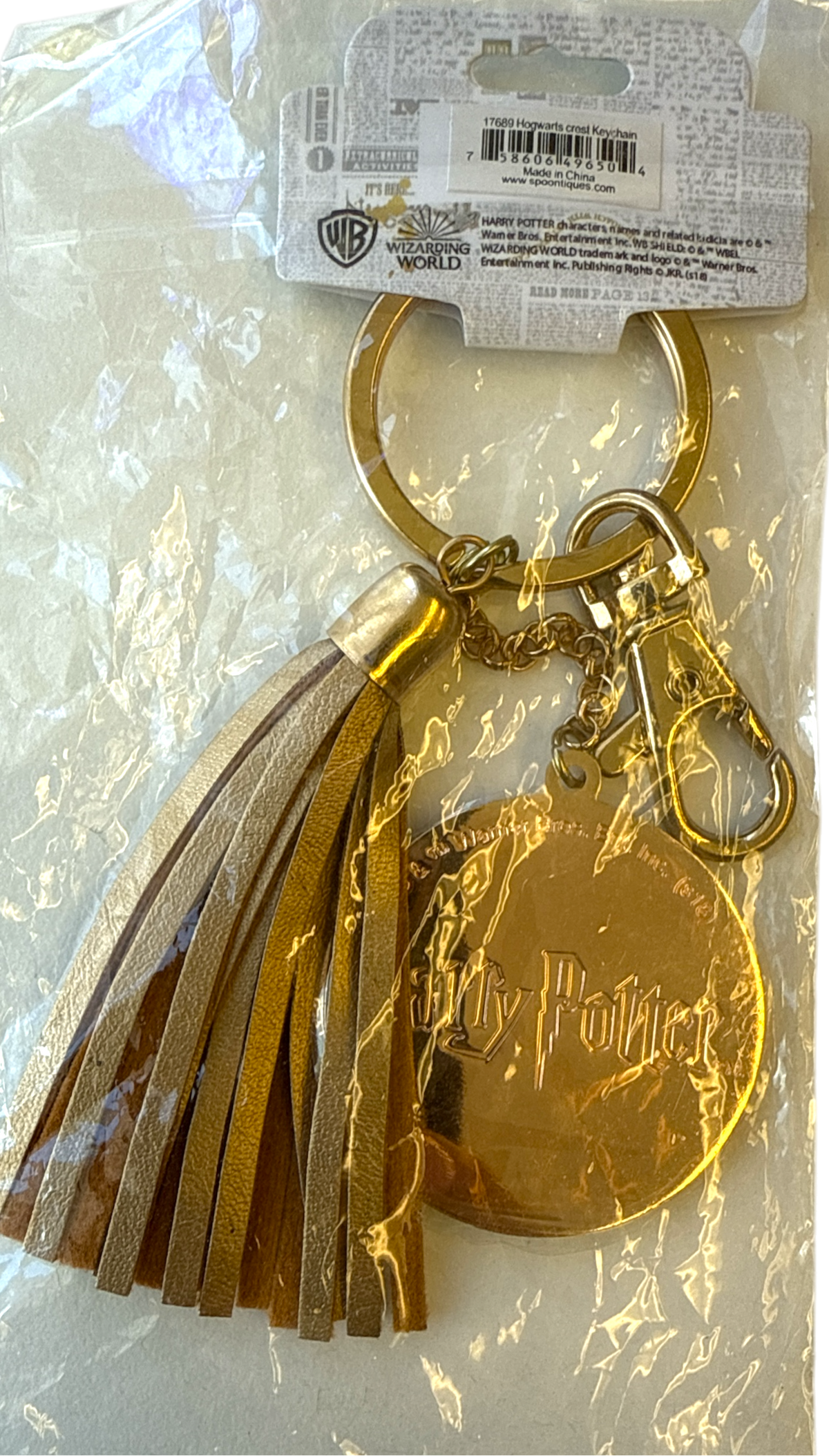 Harry Potter Hogwarts Gold Tassel Keychain β Official Licensed Collectible NEW