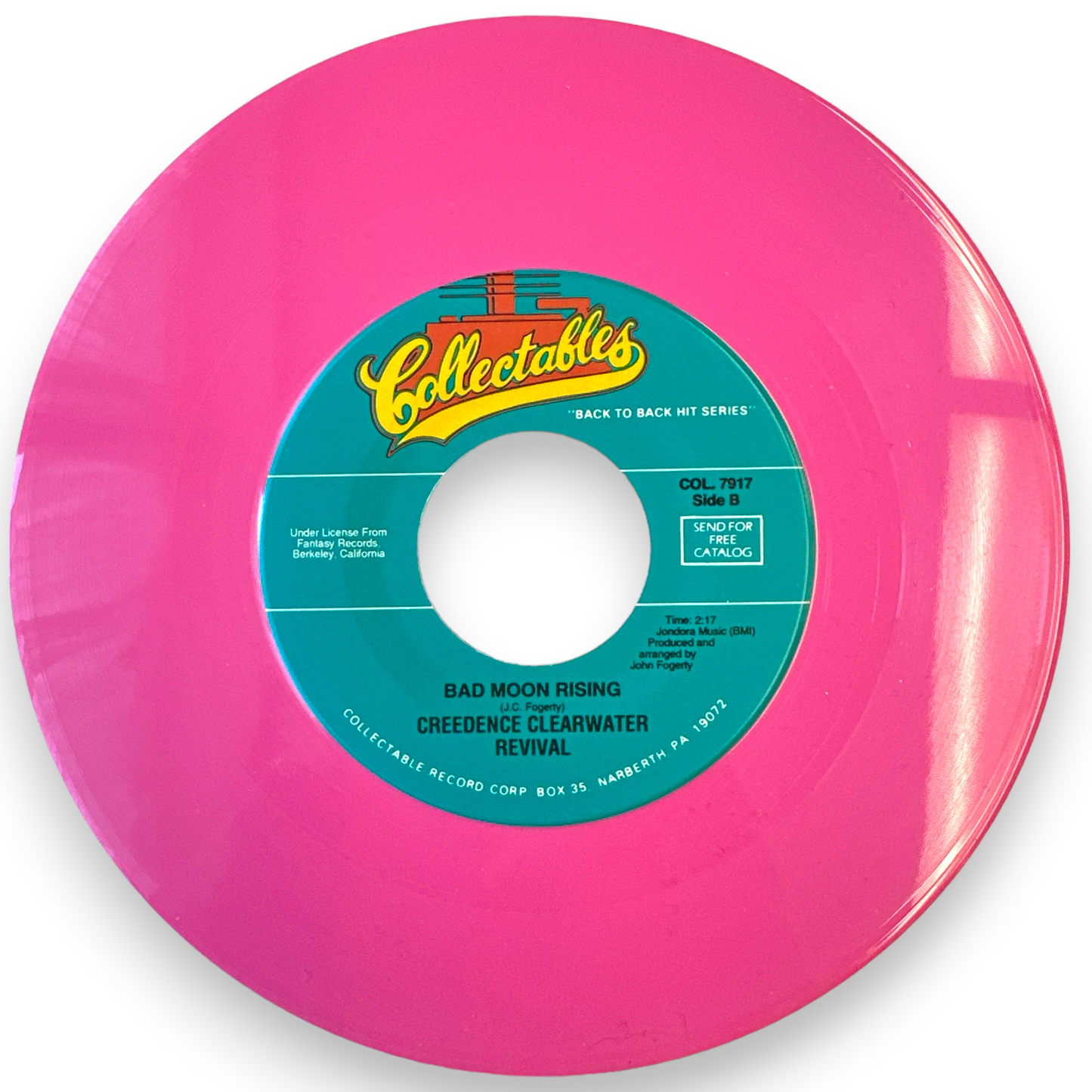 Creedence Clearwater Revival - Bad Moon Rising B/W Medley U.S.A.- 7" Single Pink Virgin Vinyl