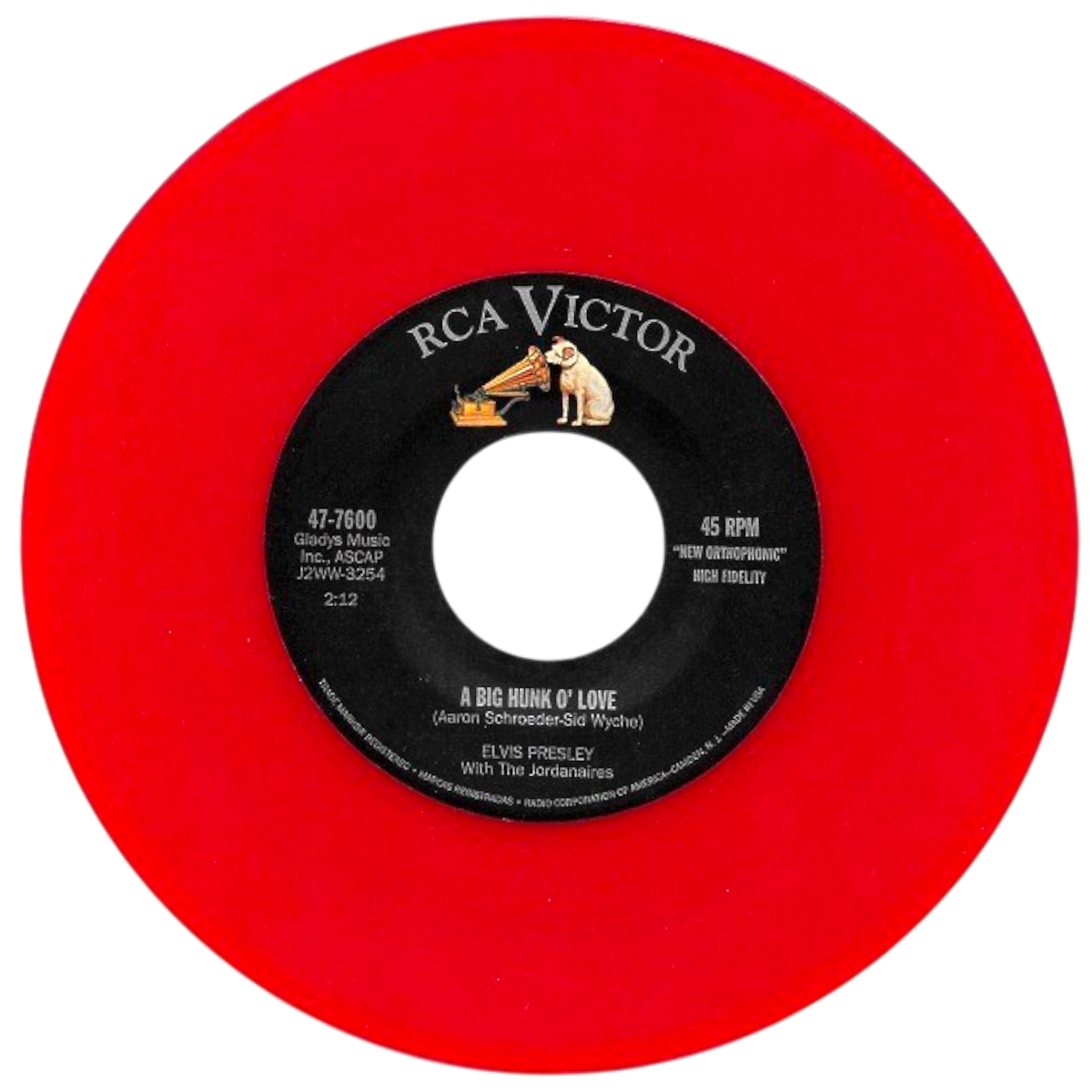 Elvis Presley – "A Big Hunk O' Love / My Wish Came True" - 7" 45 RPM Vinyl Single (Red Reissue)