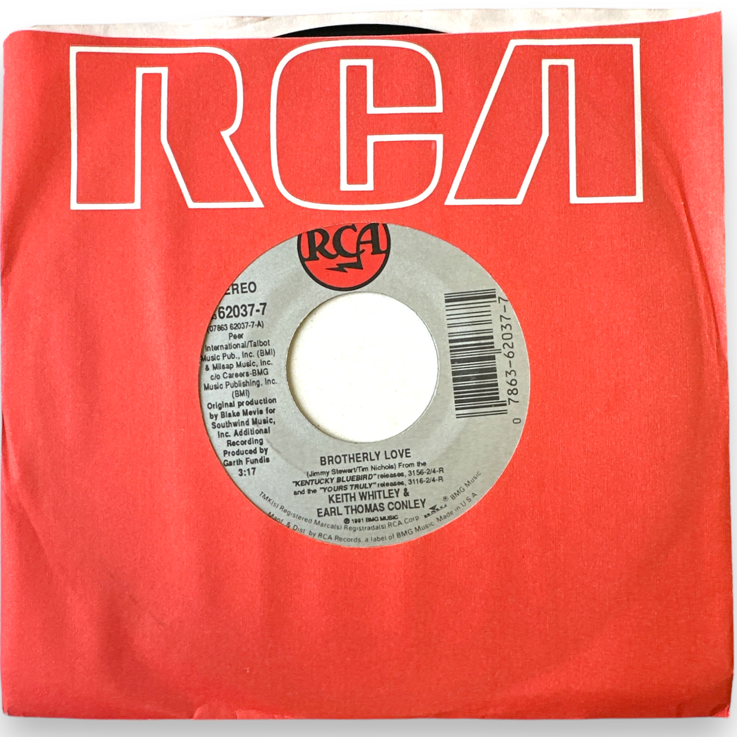 Keith Whitley – Brotherly Love B/W Backbone Job (New 7" 45 rpm)