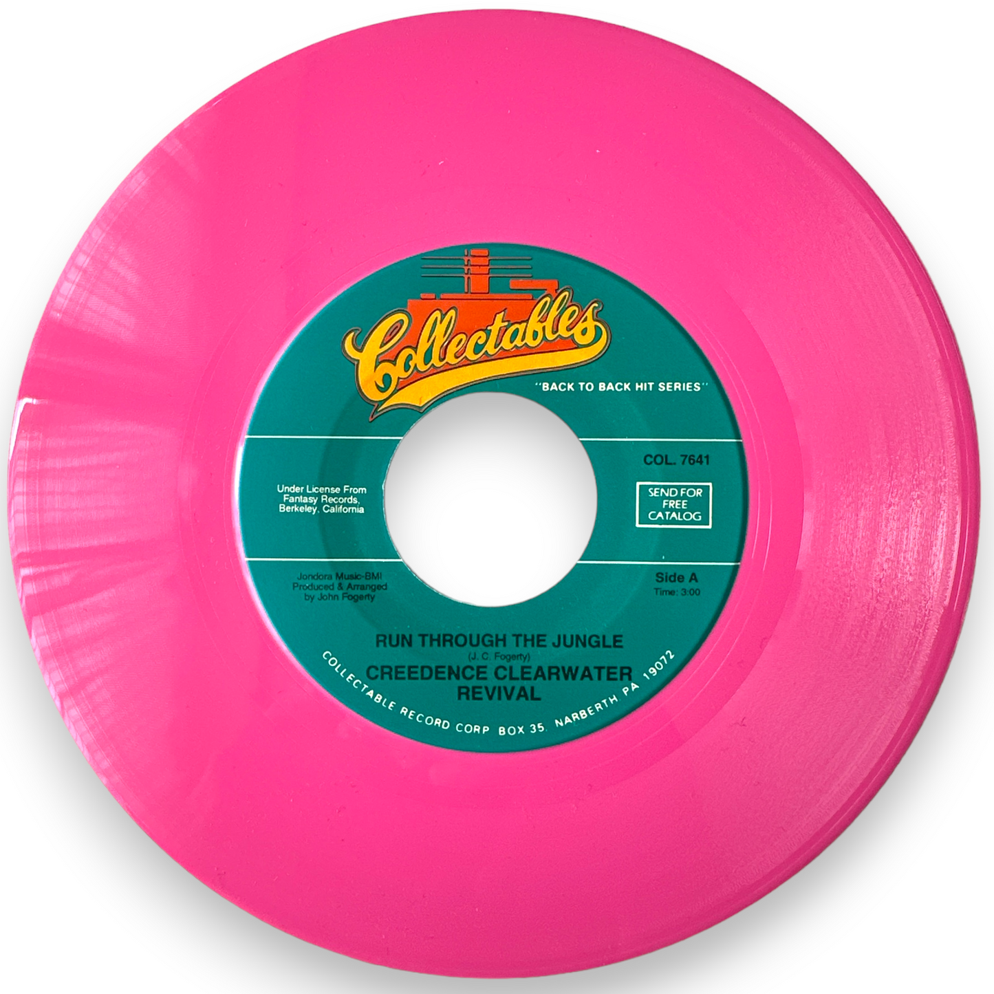 Creedence Clearwater Revival - Run Through The Jungle / Up Around The Bend - 7" Single Pink Virgin Vinyl