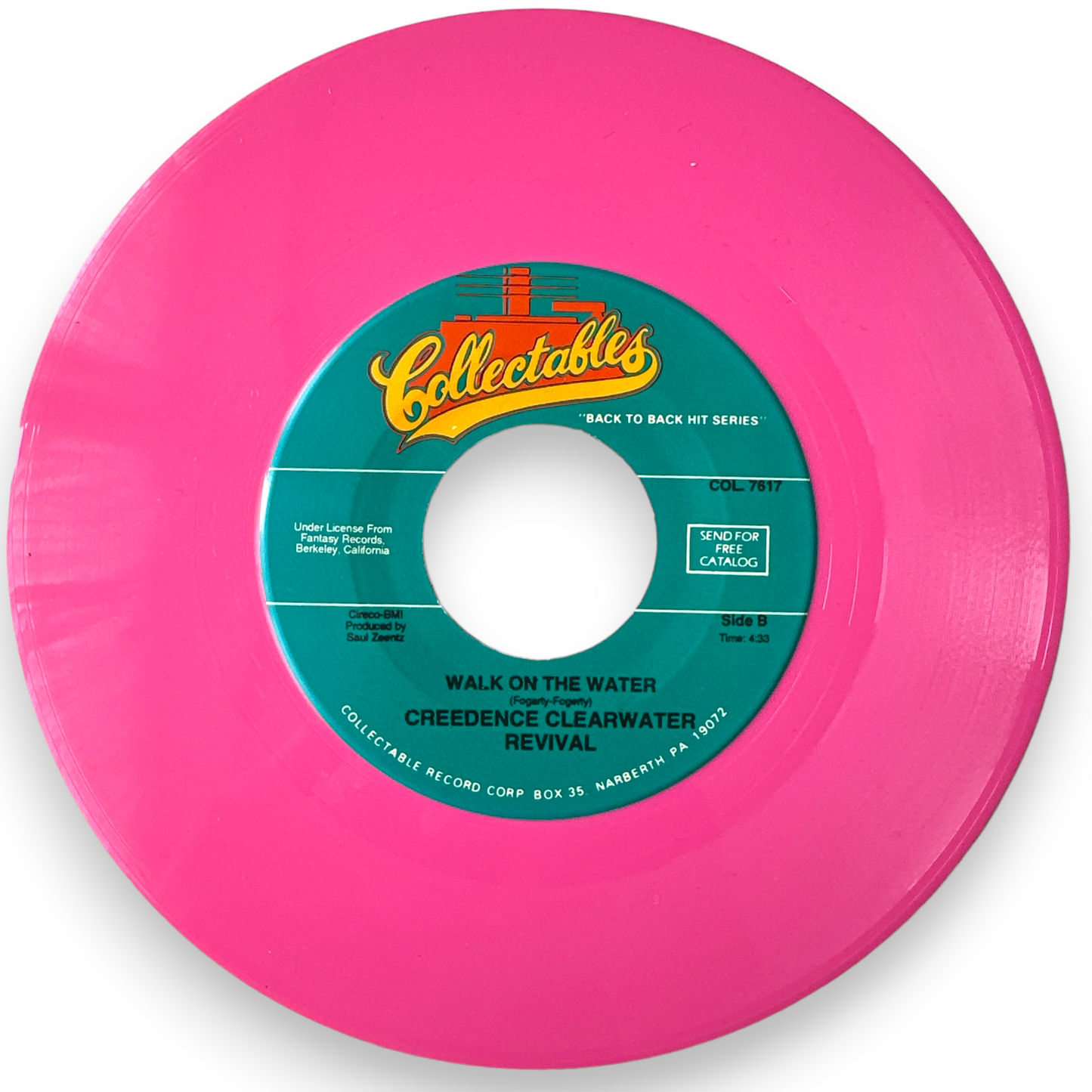 Creedence Clearwater Revival - I Put A Spell On You / Walk On The Water - 7" Single Pink Virgin Vinyl