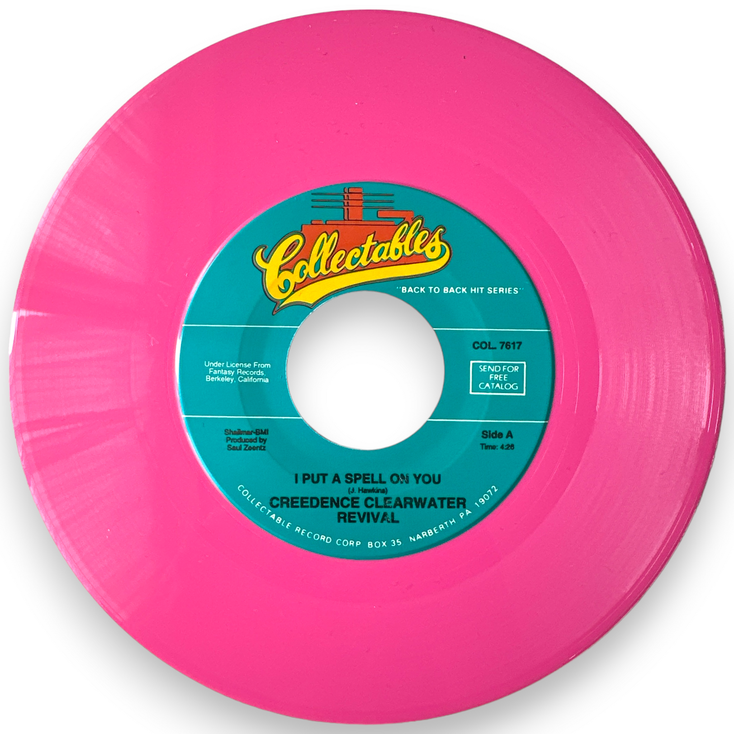 Creedence Clearwater Revival - I Put A Spell On You / Walk On The Water - 7" Single Pink Virgin Vinyl