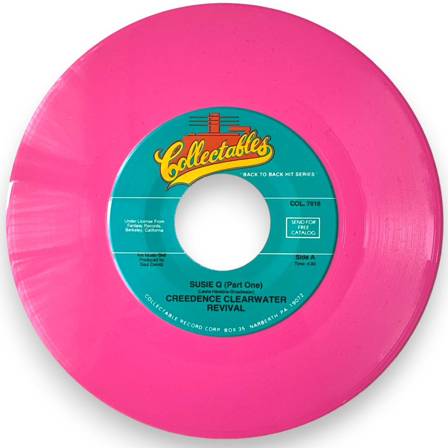 Creedence Clearwater Revival -Susie Q (Pt 1) / Susie Q (Pt 2) - 7" Single Pink Virgin Vinyl