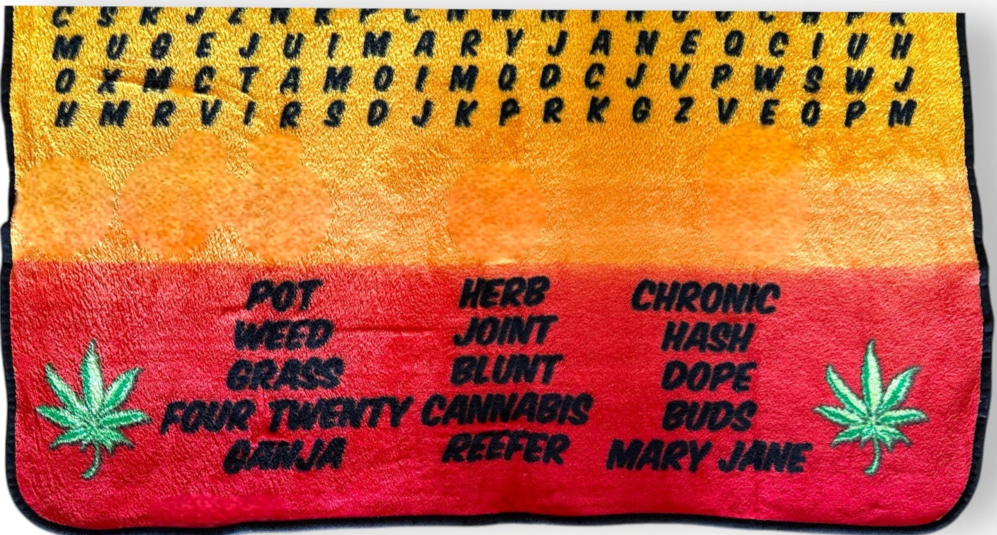420 - Weed Word Search - Fleece Blanket Mary Jane Edition Super Soft
