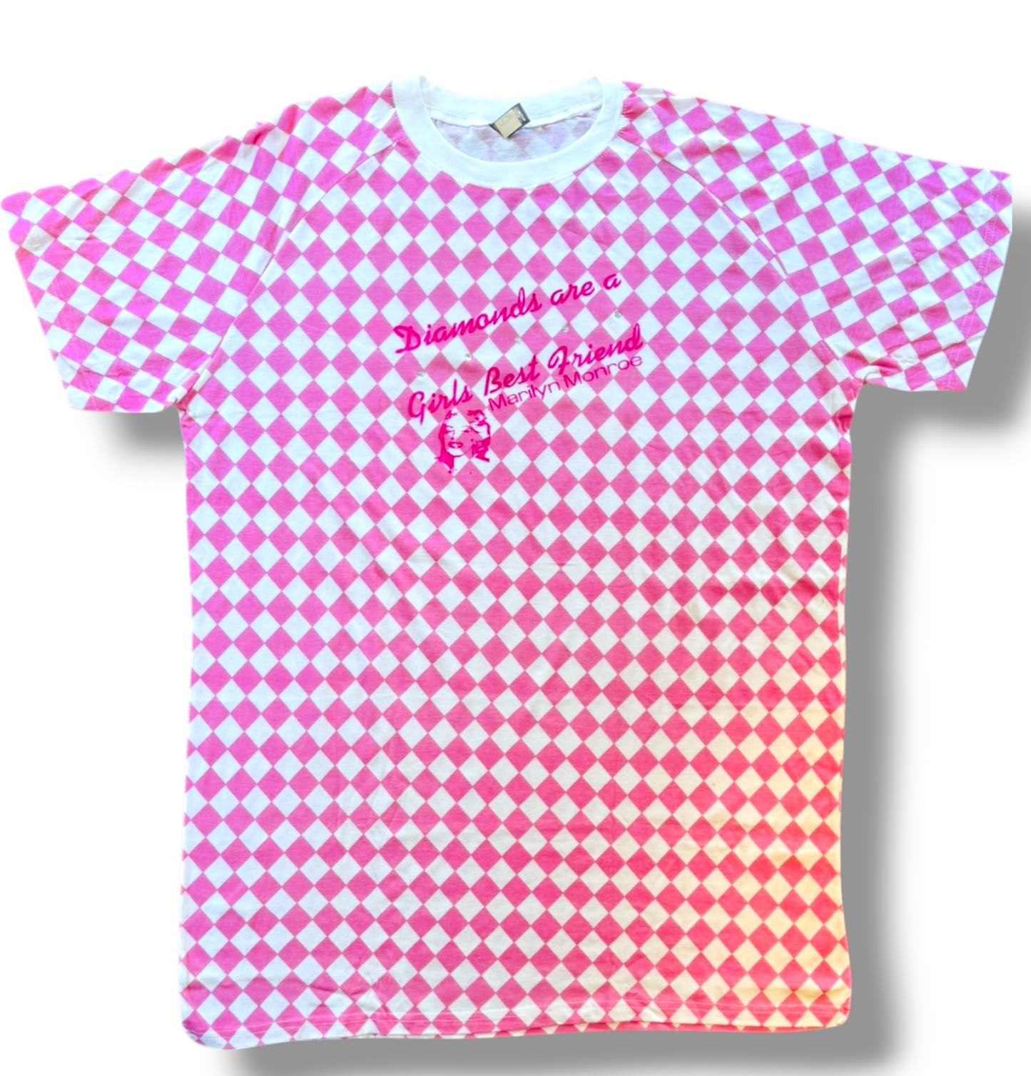 💎 Marilyn Monroe Night Shirt – Pink & White Diamonds Are A Girls Best Friend 💎
