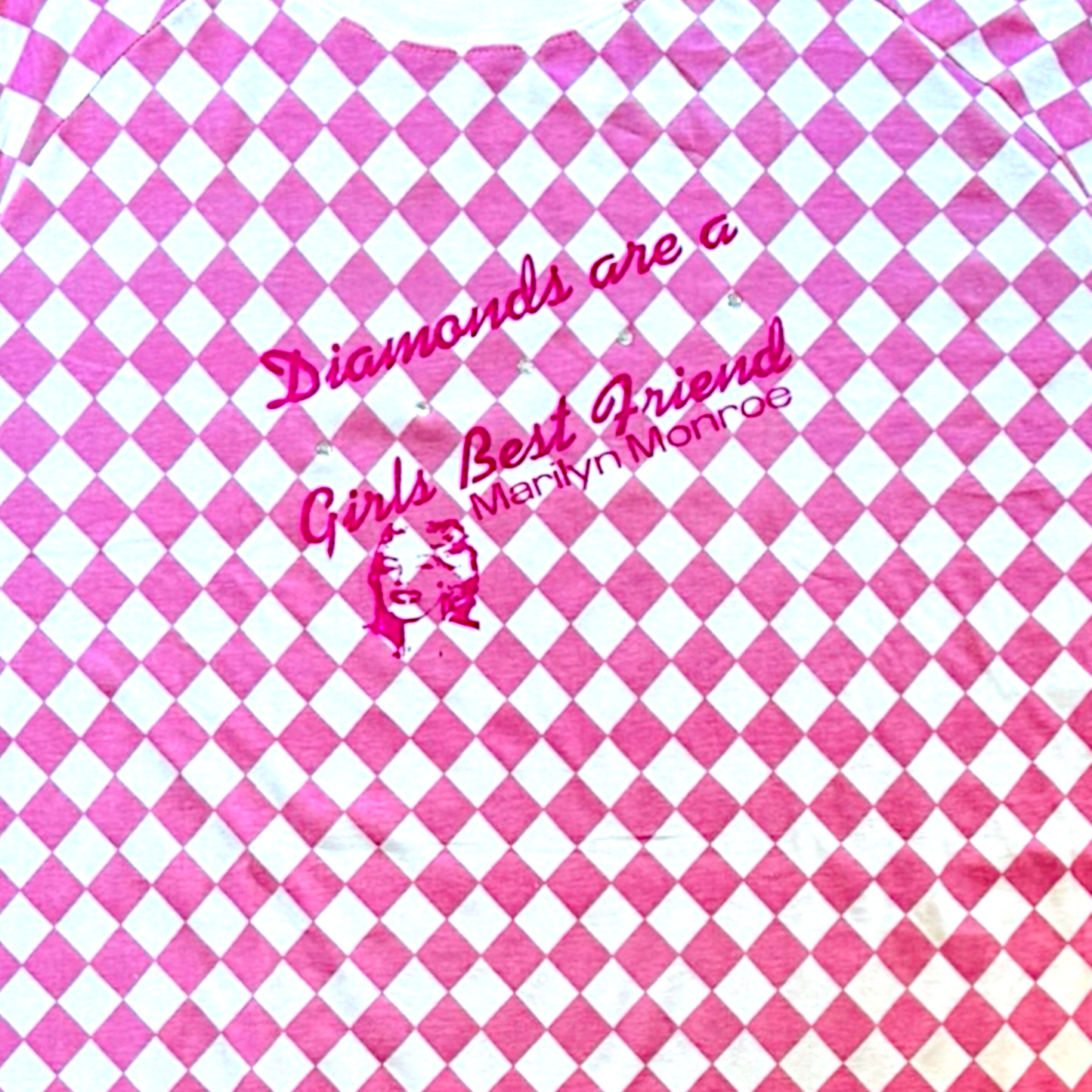 💎 Marilyn Monroe Night Shirt – Pink & White Diamonds Are A Girls Best Friend 💎