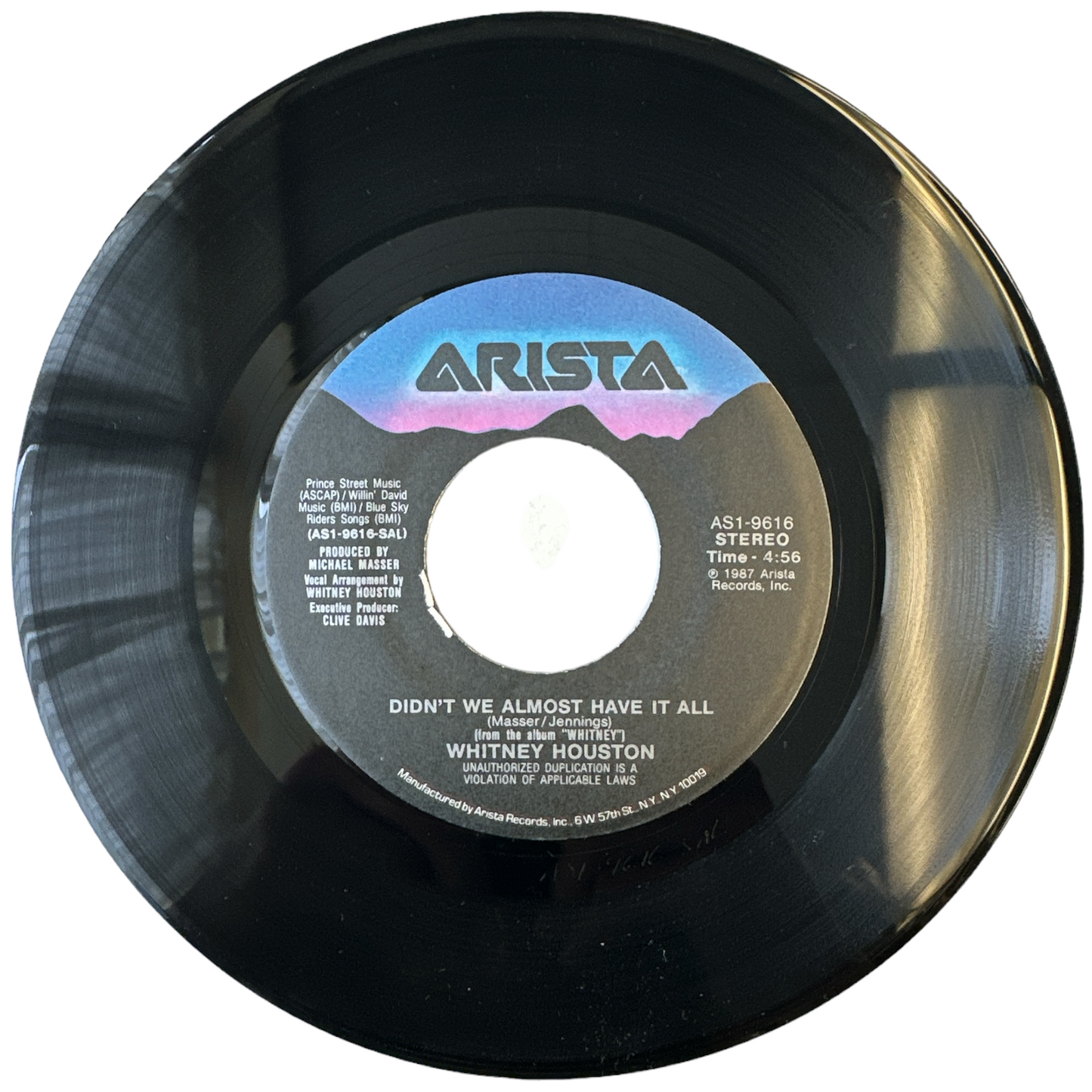 Whitney Houston - Didn't We Almost Have It All / Shock Me (Jermaine Jackson) 7" Single (New)