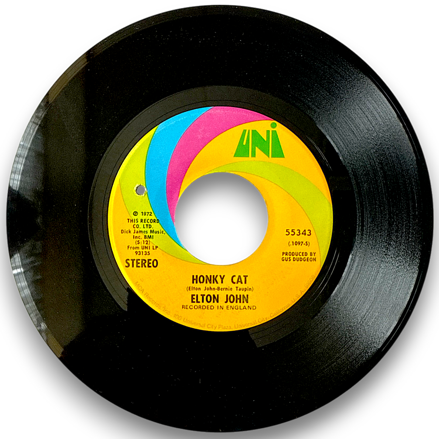 Elton John – Honky Cat / Slave (1972 US 7" Vinyl Single – UNI Records 55343 New & Mint