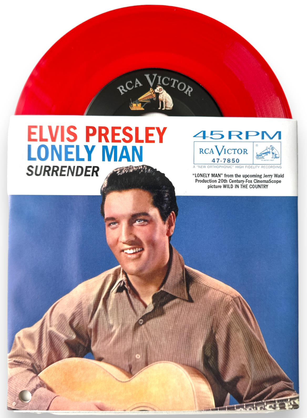 Elvis Presley – Surrender /Lonely Man Red Virgin Vinyl In Original Picture Sleeve 7" Single (New)