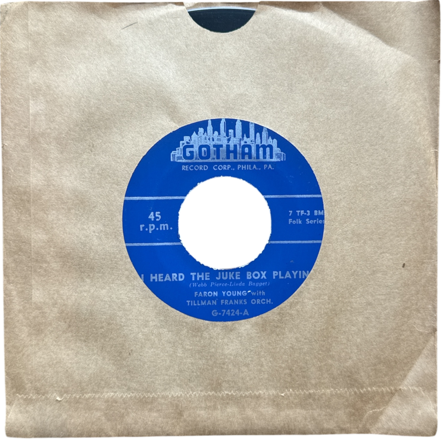 Faron Young, Tillman Franks Orchestra– Heard The Juke Box Playing / I’m A Free Man Now (NEW)