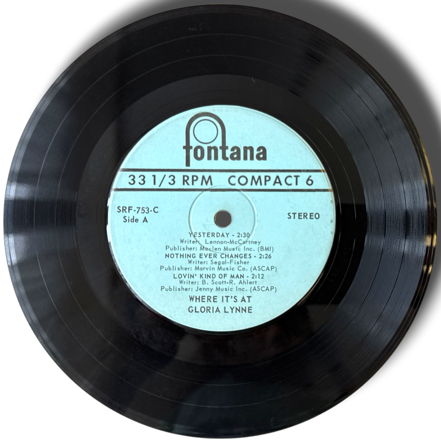 Gloria Lynne – Where It's At! – 7" 33 ⅓ RPM Jukebox Vinyl (Stereo Compact 6 Series)