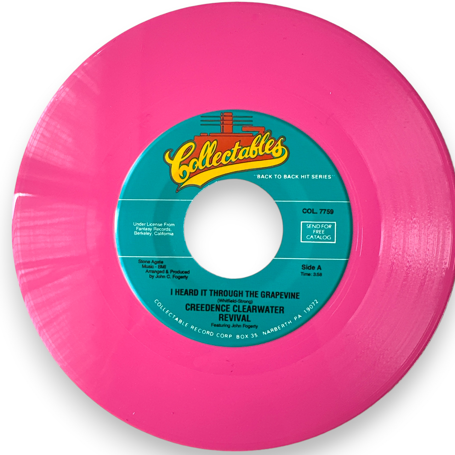 Creedence Clearwater Revival - I Heard It Through The Grapevine/Good Golly Miss Molly - 7" Single Pink Virgin Vinyl