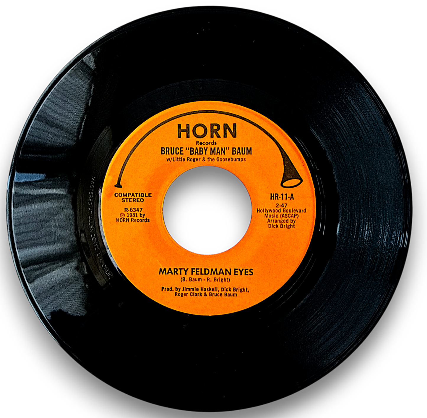 Bruce "Baby Man" Baum* W/ Little Roger & The Goosebumps – Marty Feldman Eyes / Reflections, 1 (7" Vinyl Single)