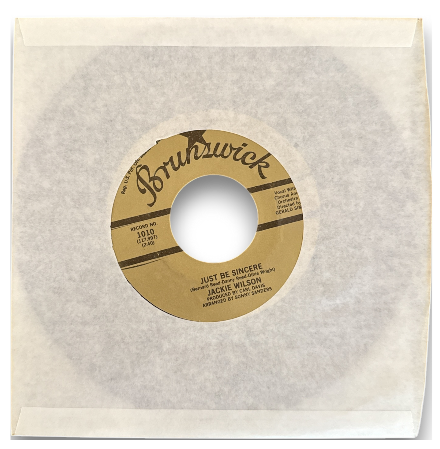 Jackie Wilson - I Don't Want To Lose You / Just Be Sincere (Brunswick 1010-New & Mint)