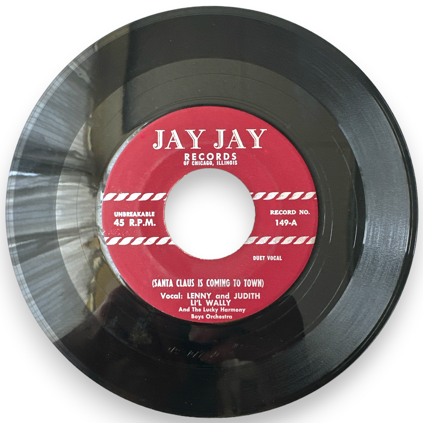 Lenny And Judith, Li'l Wally & The Lucky Harmony Boys Orchestra Santa Claus Is Coming To Town B/W Winter Wonderland 7" Single Rare & Hard To Find