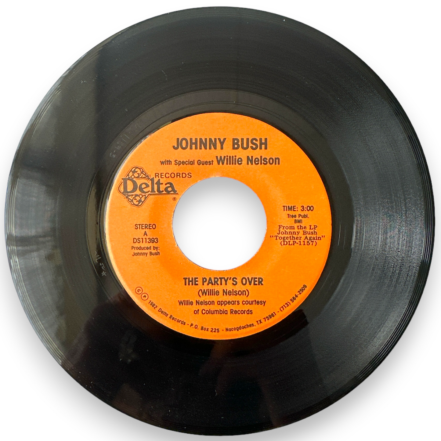 Johnny Bush & Willie Nelson - The Party's Over B/W The Sound Of A Heartache - 7" Single (Brand New)
