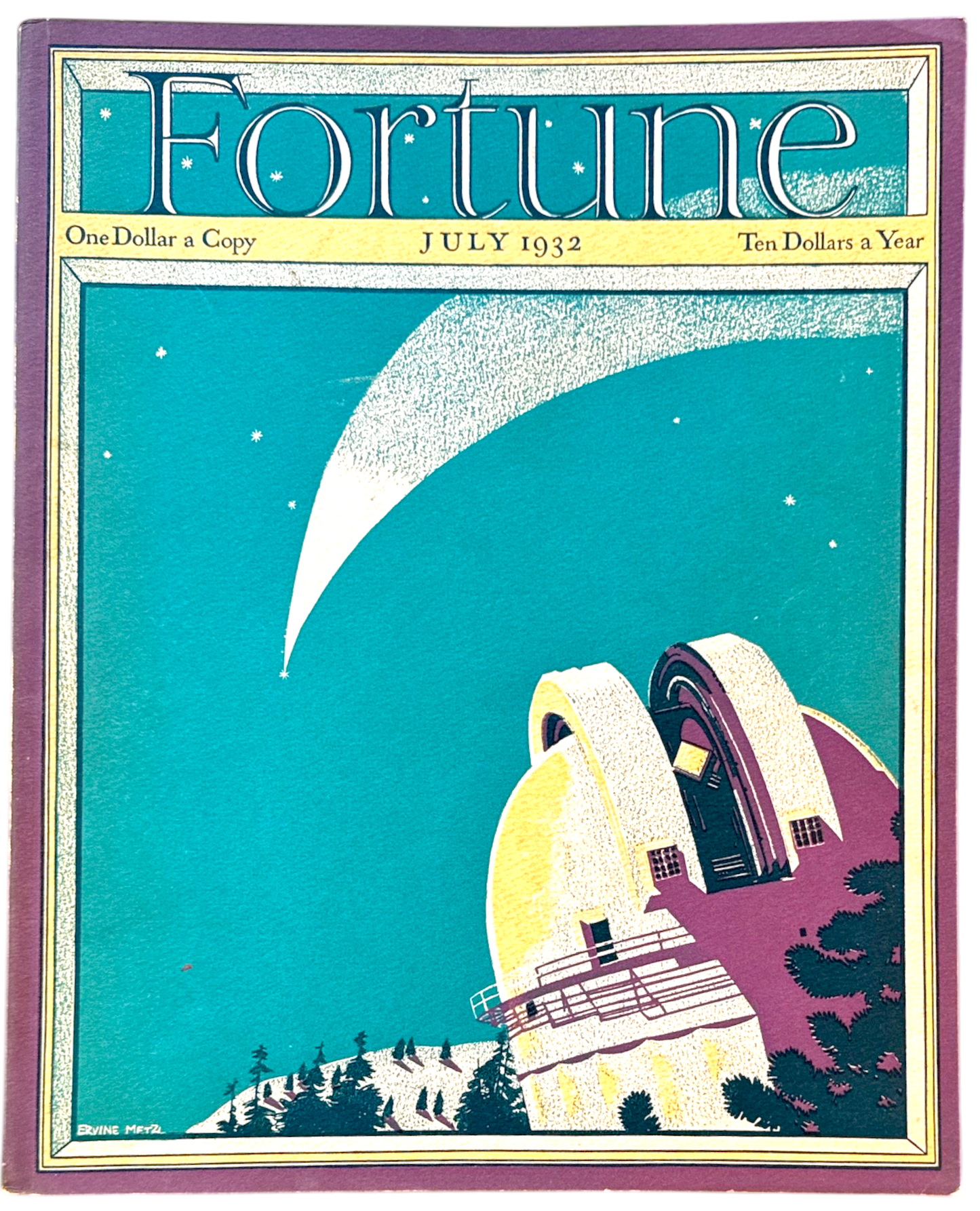 Fortune Magazine – July 1932 – Vol. 6 No. 1 – Ervine Metzl Cover – Near Mint