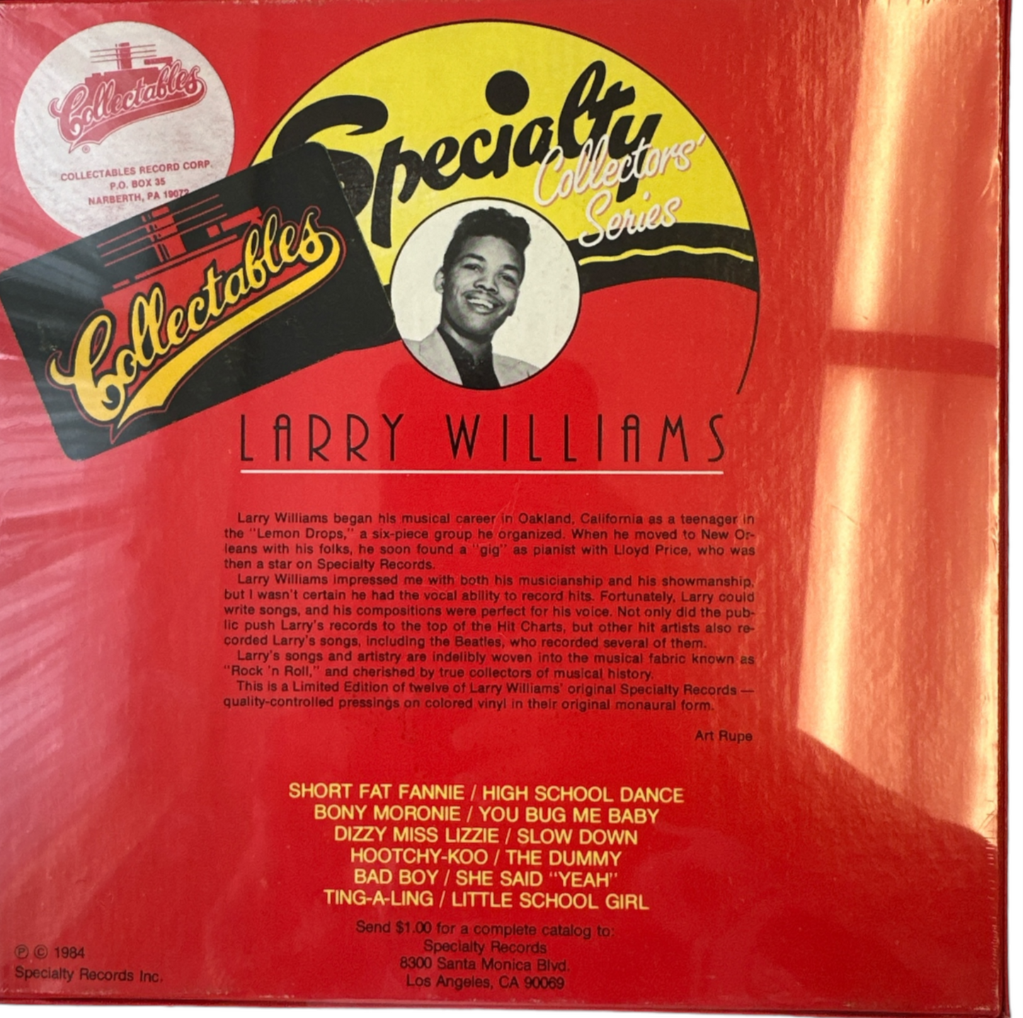 Larry Williams Specialty Collectors Series 6 - 7" Colored Vinyl Singles Box