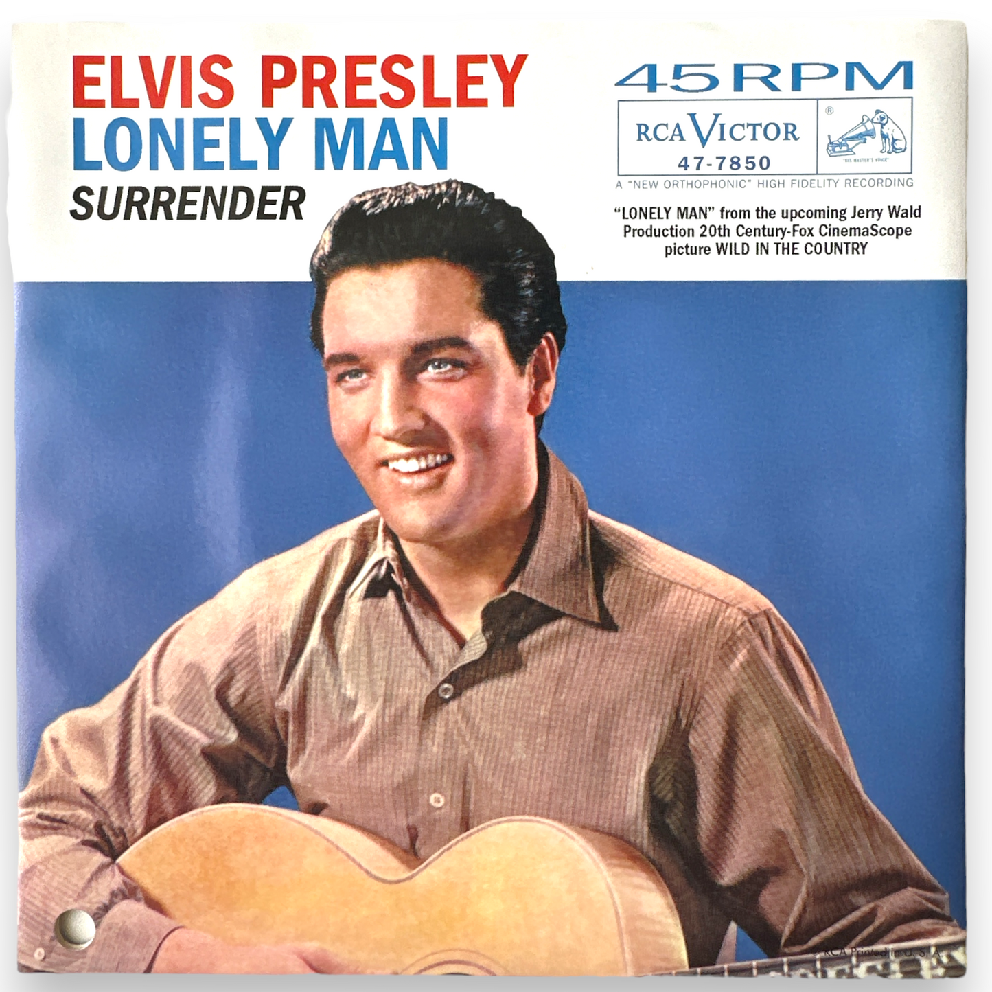 Elvis Presley – Surrender /Lonely Man Red Virgin Vinyl In Original Picture Sleeve 7" Single (New)