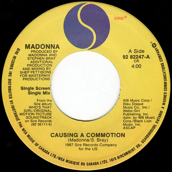 Madonna - Causing A Commotion / Jimmy Jimmy 7" Single (New)